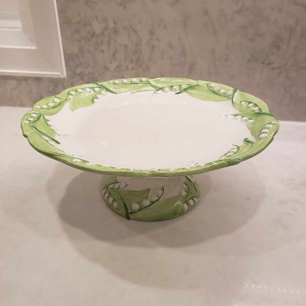 Lily of the Valley Ceramic Dessert Cake Stand